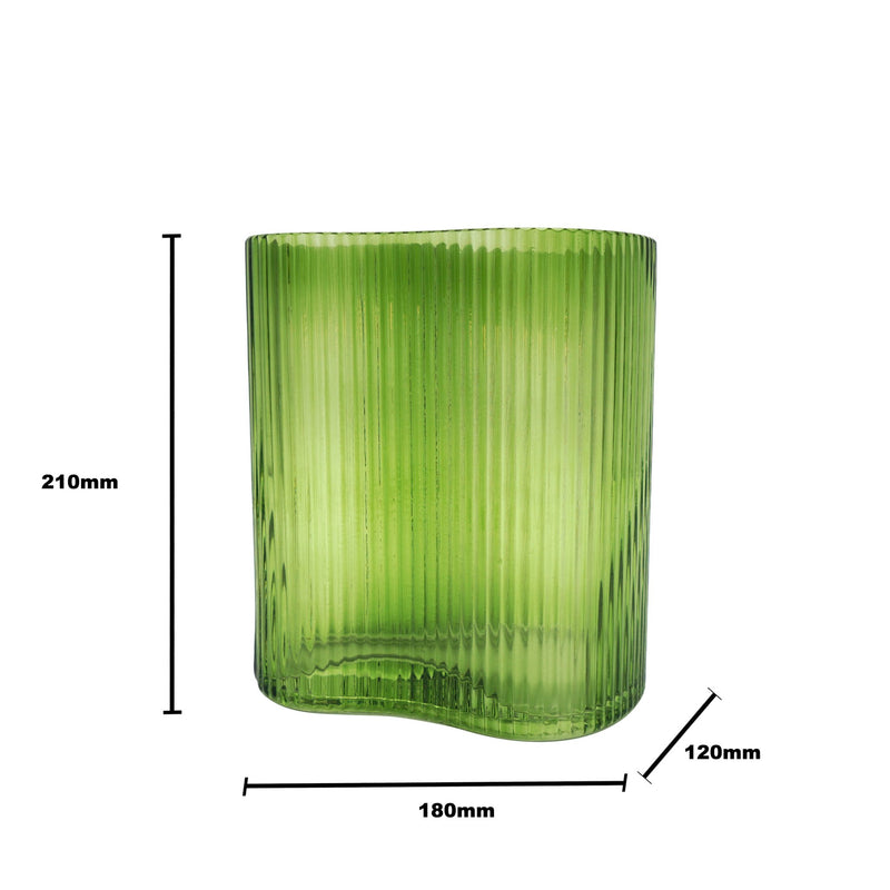 Suzhou Curved Vase Small Green - NuSea