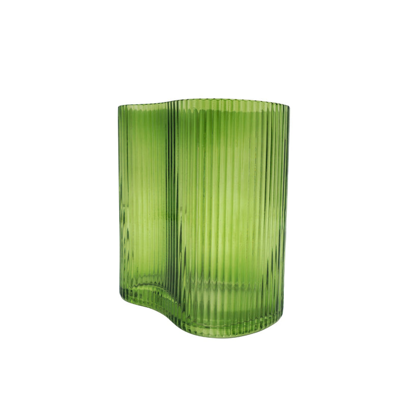 Suzhou Curved Vase Small Green - NuSea