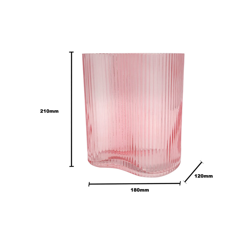 Suzhou Curved Vase Small Pink - NuSea