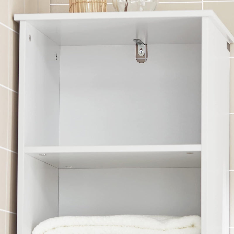 Tall Bathroom Storage Cabinet 3 Shelves, White - NuSea