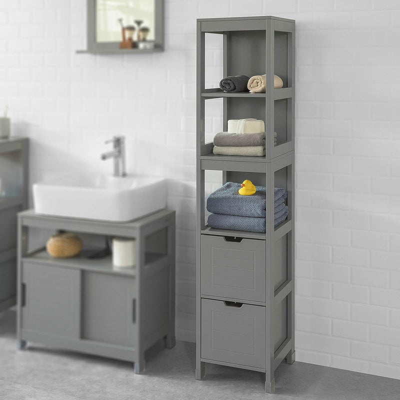 Tall Cabinet Shelf Drawer, Grey - NuSea