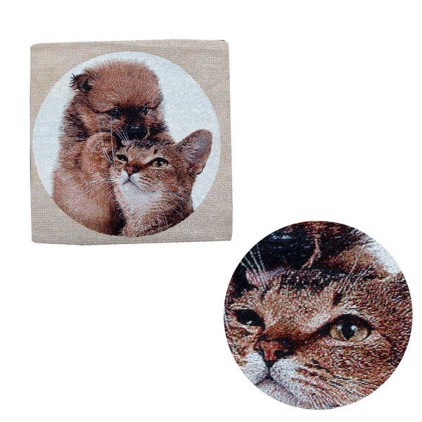 Tapestry Pet Cat Dog Square Cushion Cover Design 3 - NuSea