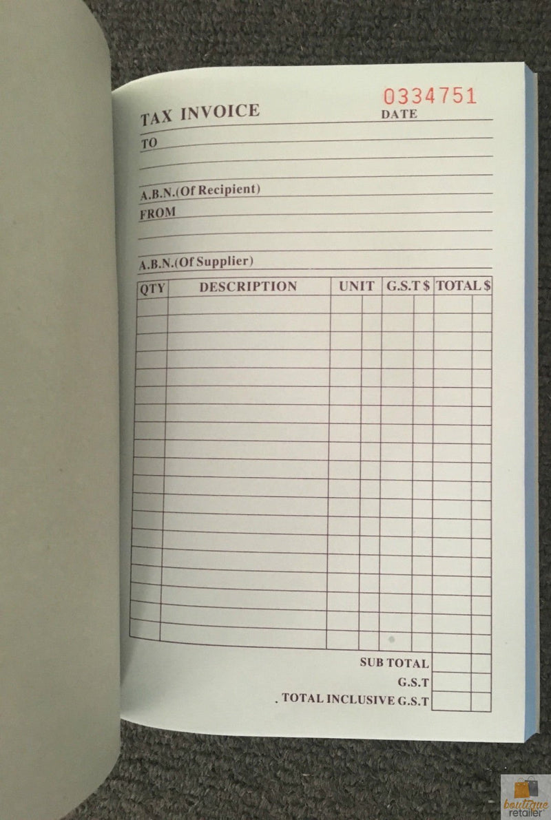 TAX INVOICE BOOK 50 Page Duplicate Statement Carbonless Quote - NuSea