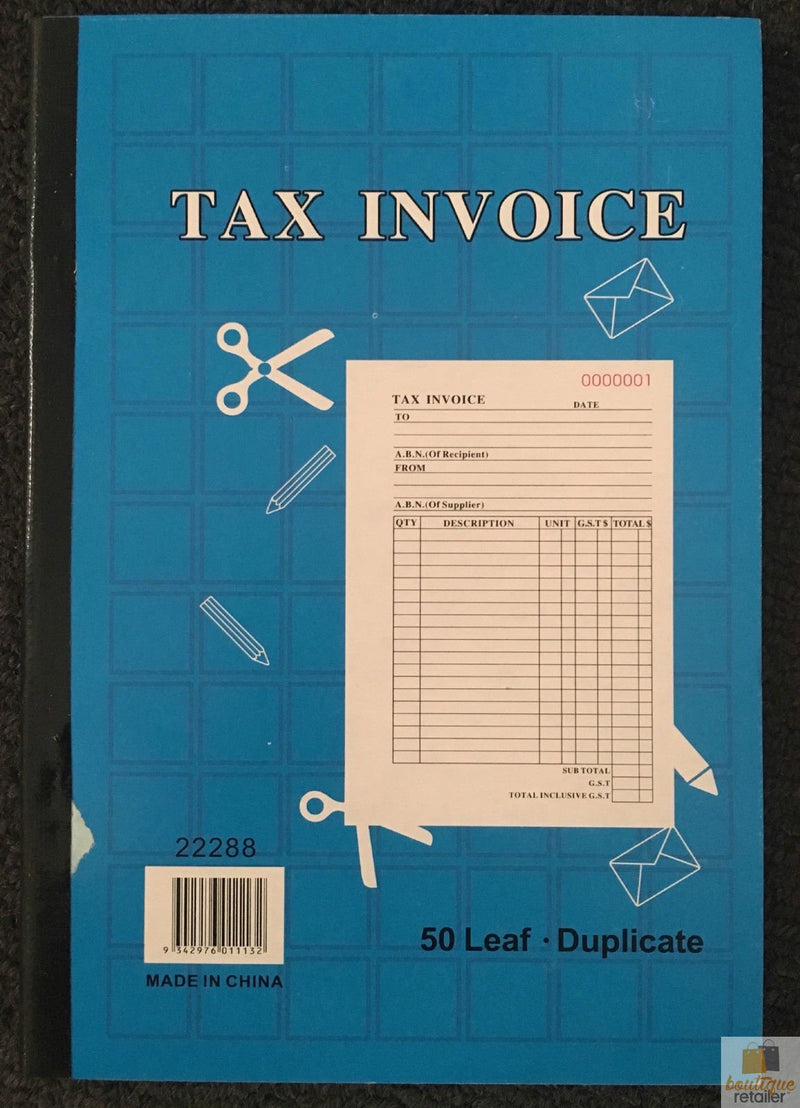 TAX INVOICE BOOK 50 Page Duplicate Statement Carbonless Quote - NuSea