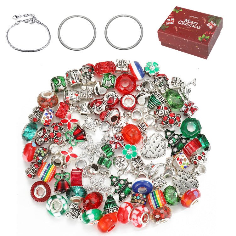 TheliCraft 63pcs Christmas DIY Bracelets Jewelry Kit Kids Gift Charm Crystal Pendant Seed Beads For Bracelet Making - NuSea