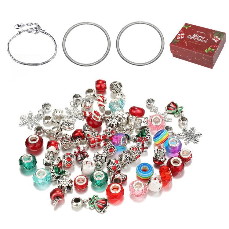 TheliCraft 63pcs Christmas DIY Bracelets Jewelry Kit Kids Gift Charm Crystal Pendant Seed Beads For Bracelet Making - NuSea