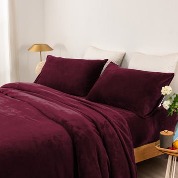 thermal microplush sheet set double aubergine - NuSea