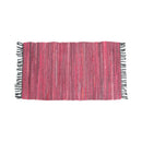 Tonal Chindi Cotton Handmade Floor Mat with Tassels 70 x 120 cm Pink - NuSea