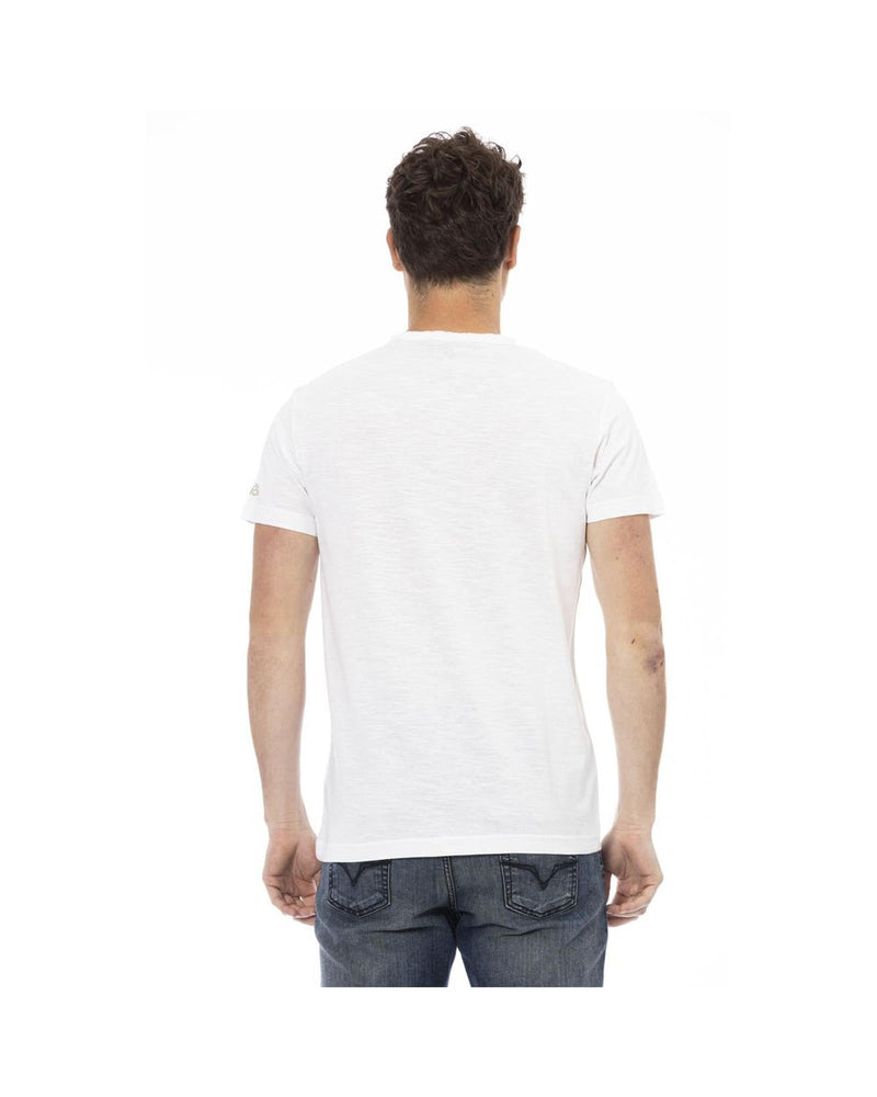 Trussardi Action Men's Elegant White Tee with Signature Print - M - NuSea