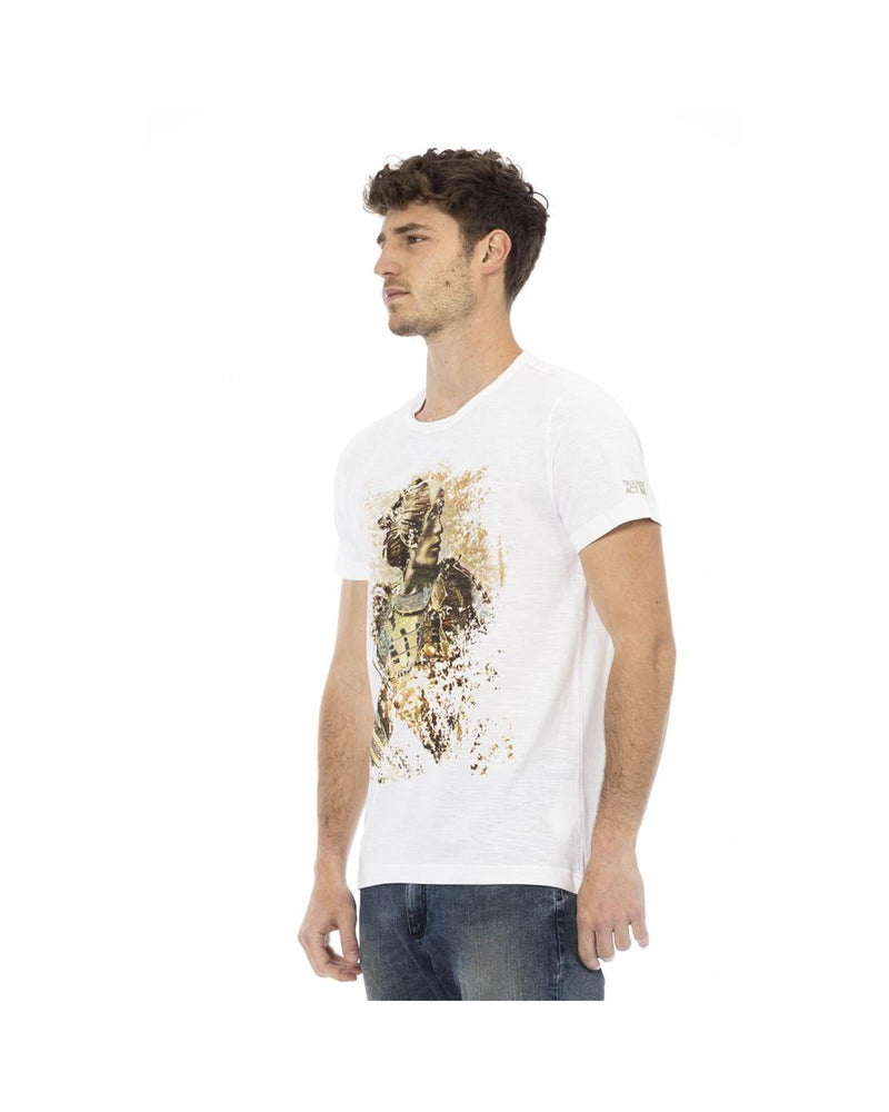 Trussardi Action Men's Elegant White Tee with Signature Print - M - NuSea