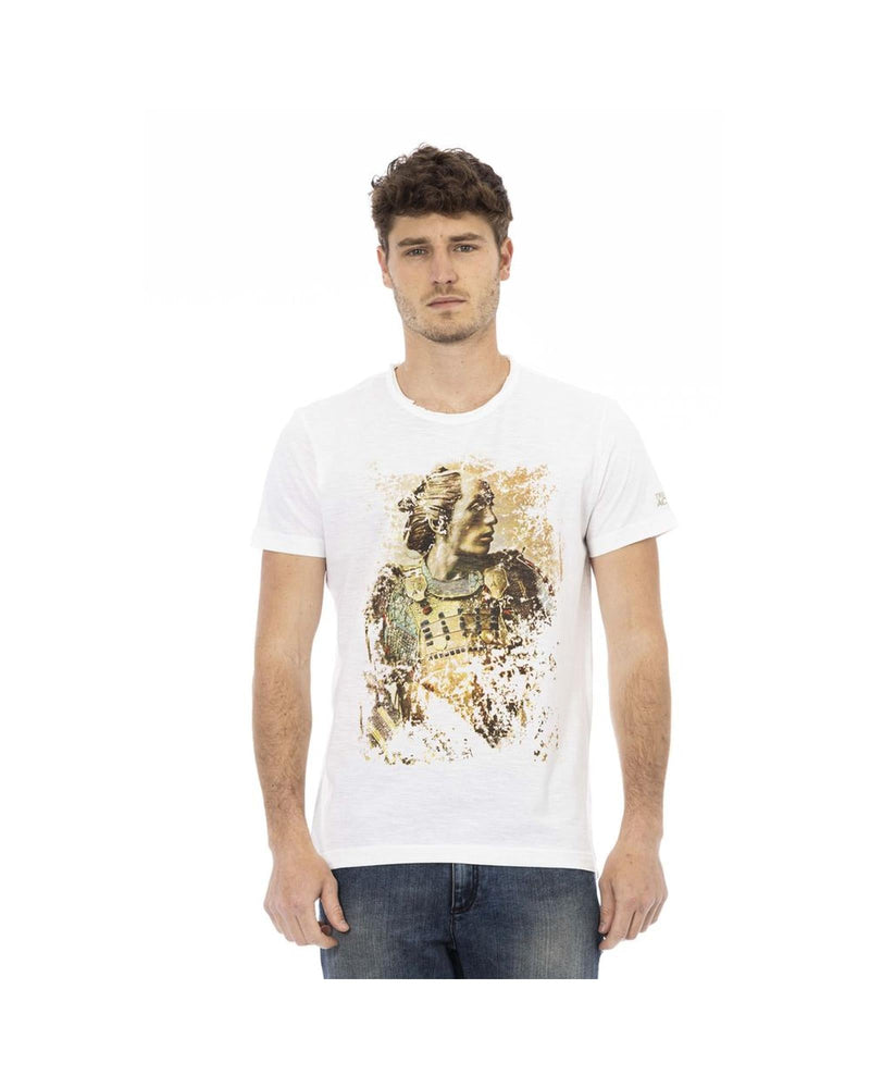 Trussardi Action Men's Elegant White Tee with Signature Print - M - NuSea