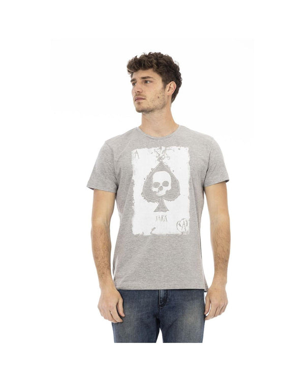 Trussardi Action Men's Elevate Casual Chic with Sleek Gray Tee - XL - NuSea