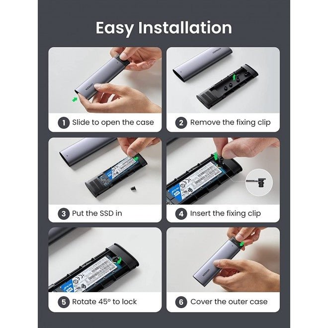 UGREEN 10903 M.2 SATA NGFF SSD Hard Drive Enclosure - NuSea