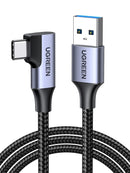 UGREEN 20299 Right Angle USB - C Fast Charging Cable 5Gbps 1M - NuSea