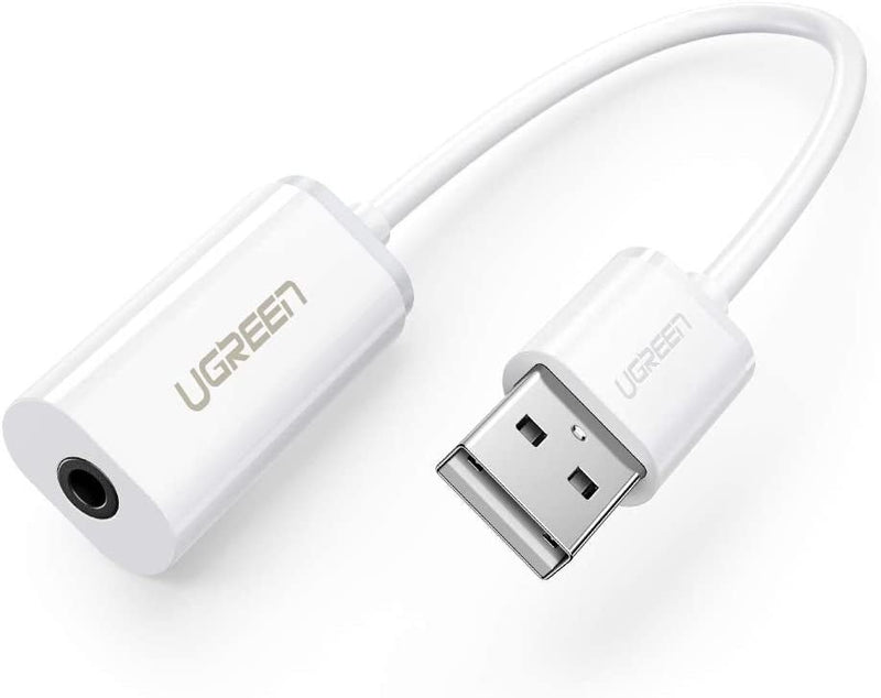 UGREEN USB A Male to 3.5 mm Aux Cable (White) - NuSea