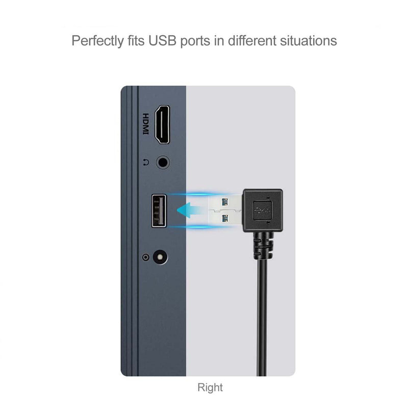 USB 3.0 Angle Male to Female Extension Cable Convertor Adapter Extender Cord Right Angle - NuSea