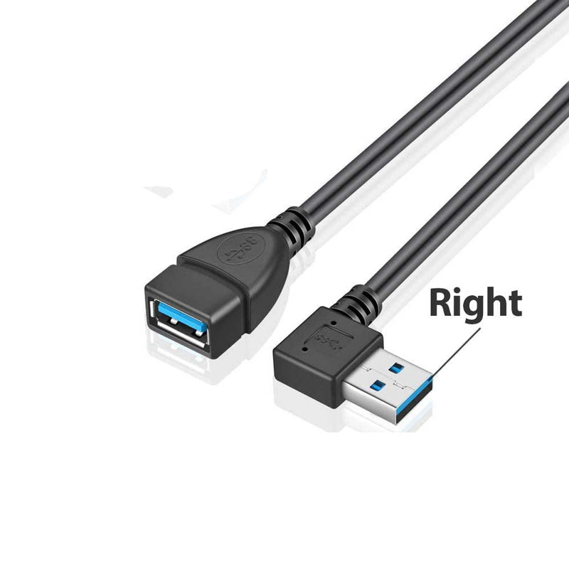 USB 3.0 Angle Male to Female Extension Cable Convertor Adapter Extender Cord Right Angle - NuSea