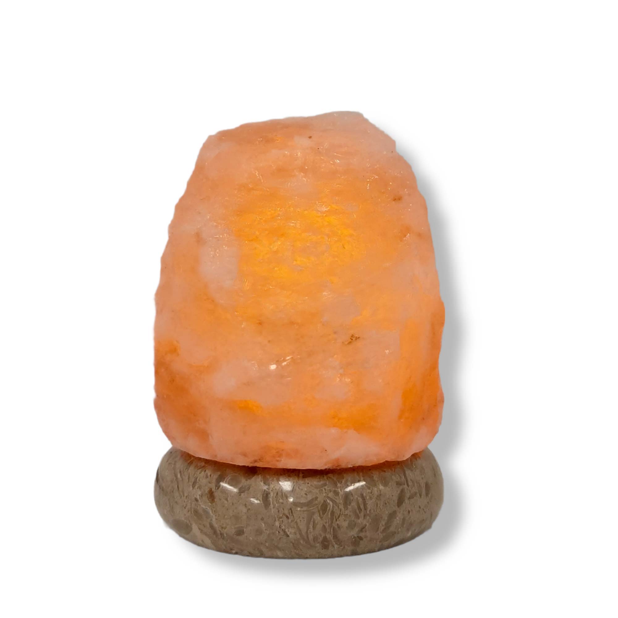 USB Himalayan Salt Lamp - Mini Natural Rock Shape Pink Crystal Rock Marble Light - NuSea