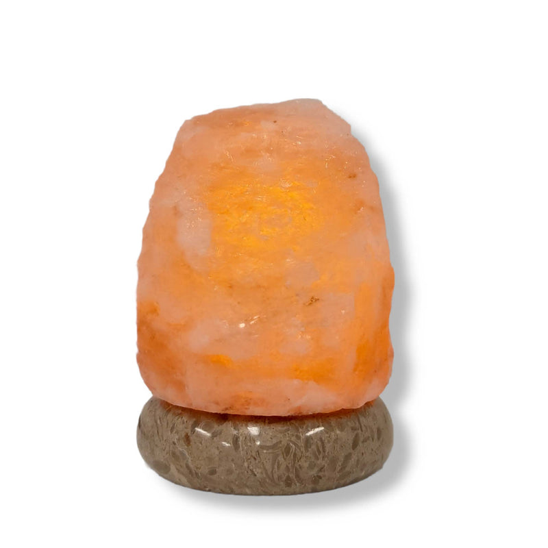 USB Himalayan Salt Lamp - Mini Natural Rock Shape Pink Crystal Rock Marble Light - NuSea