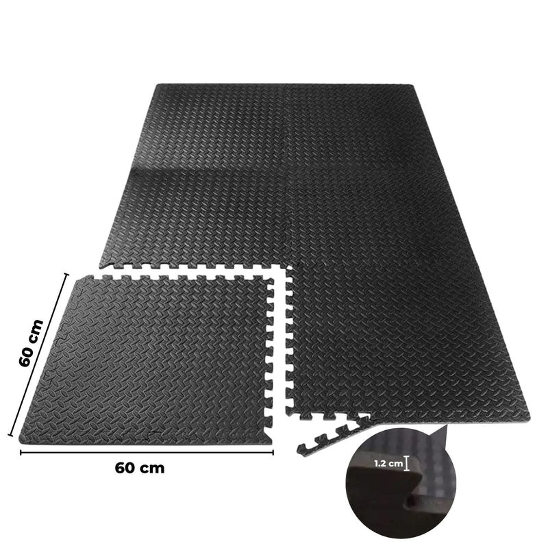 Verpeak Puzzle Gym Mat EVA Interlocking Foam Tiles with Border (Black) - NuSea