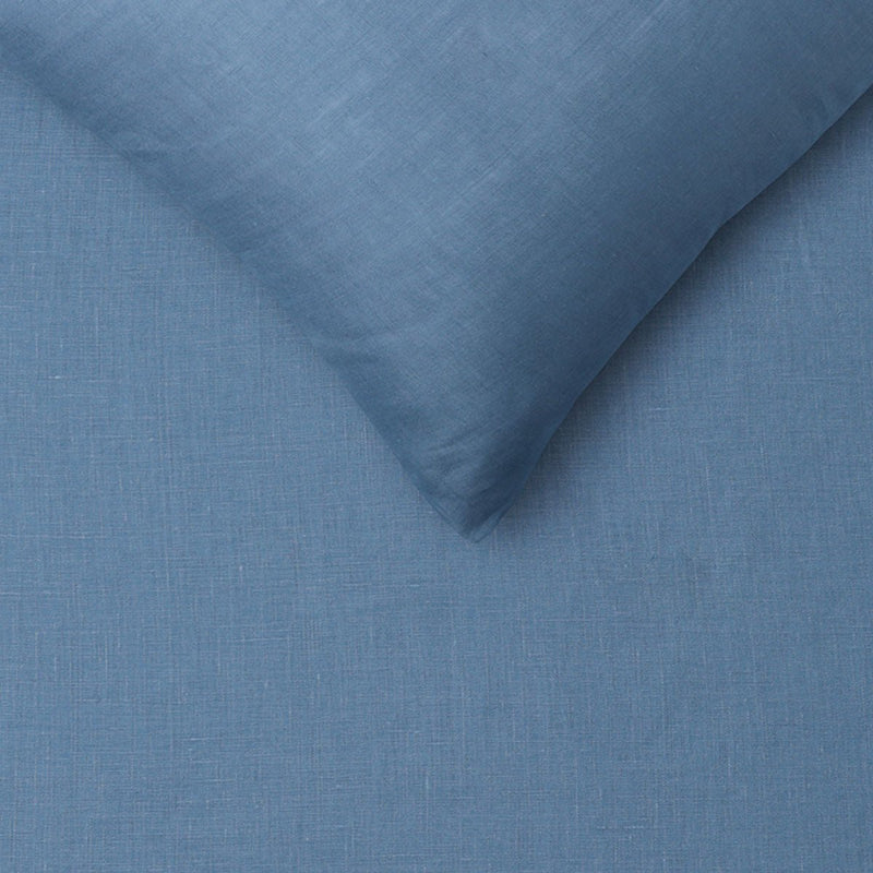 Vintage Design Homewares 100% Linen Brilliant Blue Quilt Cover Set King - NuSea