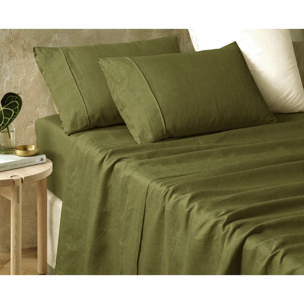 Vintage Design Homewares Hemp Fern Sheet Set King - NuSea