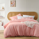 Vintage Design Homewares Peach French Linen Quilt Cover Set King - NuSea