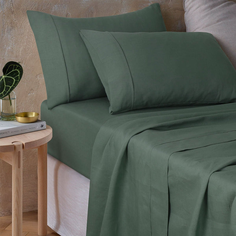 Vintage Design Homewares Sea Green 100% Hemp Sheet Set King - NuSea