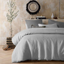 Vintage Design Homewares Silver 100% Hemp Quilt Cover Set Queen - NuSea