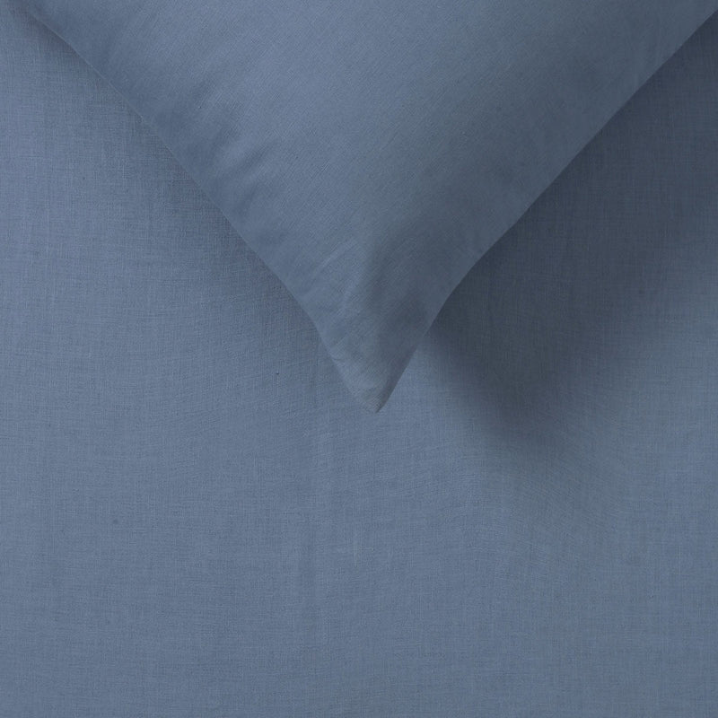 Vintage Design Homewares Sky Blue 100% Hemp Quilt Cover Set Queen - NuSea