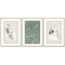 Wall Art 40cmx60cm Abstract body and leaves 3 Sets Gold Frame Canvas - NuSea