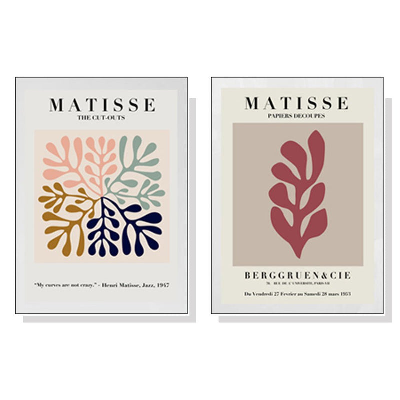 Wall Art 40cmx60cm Matisse 2 Sets White Frame Canvas - NuSea