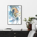 Wall Art 40cmx60cm Watercolor Style Abstract Flower 3 Sets Black Frame Canvas - NuSea