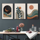 Wall Art 50cmx70cm Abstract Dark Green 3 Sets Black Frame Canvas - NuSea