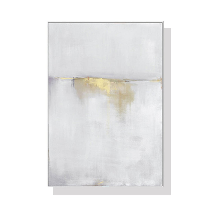 Wall Art 50cmx70cm Abstract gold white single II White Frame Canvas - NuSea