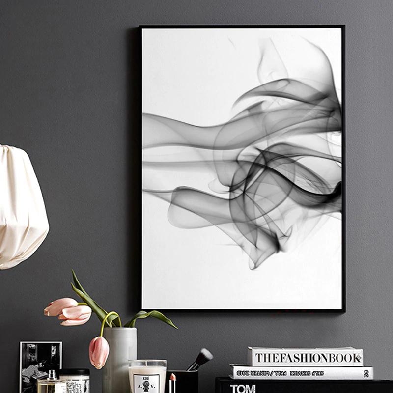 Wall Art 50cmx70cm Stylish Abstract Black 2 Sets Black Frame Canvas - NuSea