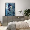 Wall Art 60cmx90cm Blue Nude by Pablo Picasso Black Frame Canvas - NuSea