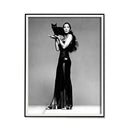 Wall Art 60cmx90cm Cher Music Black and White, Black Frame Canvas - NuSea