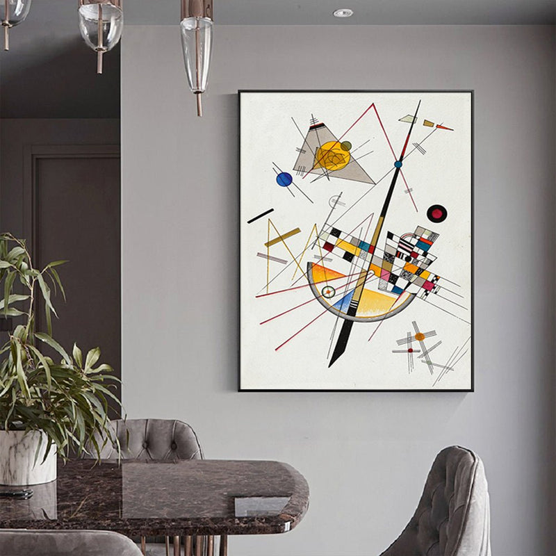 Wall Art 60cmx90cm Delicate Tension By Wassily Kandinsky Black Frame Canvas - NuSea