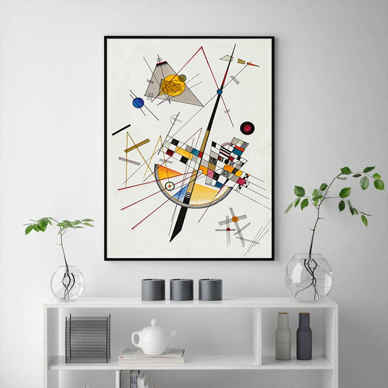 Wall Art 60cmx90cm Delicate Tension By Wassily Kandinsky Black Frame Canvas - NuSea