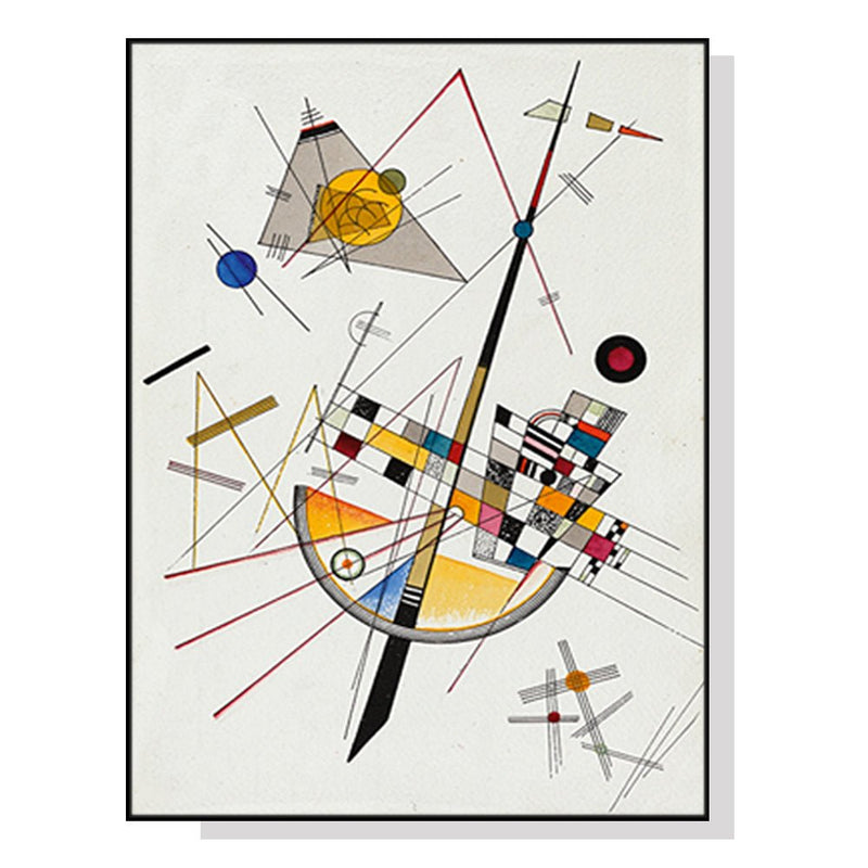 Wall Art 60cmx90cm Delicate Tension By Wassily Kandinsky Black Frame Canvas - NuSea