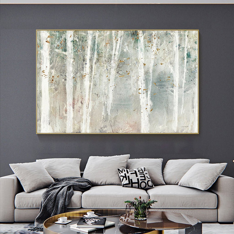 Wall Art 60cmx90cm Forest hang painting style Gold Frame Canvas - NuSea