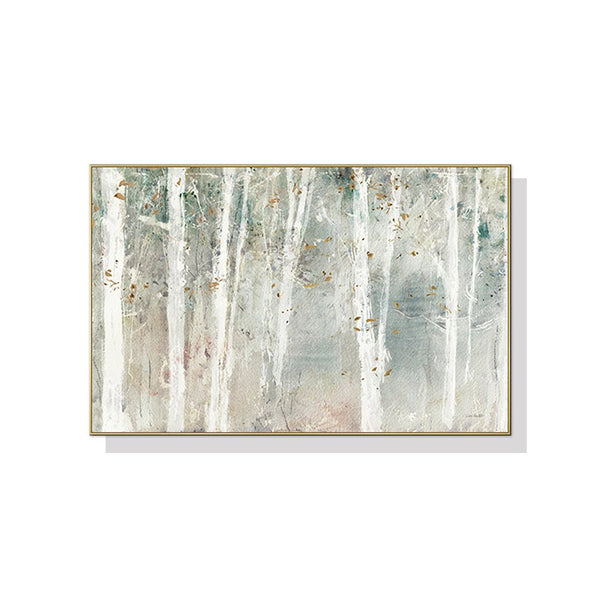 Wall Art 60cmx90cm Forest hang painting style Gold Frame Canvas - NuSea