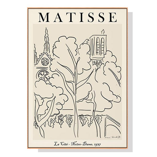 Wall Art 60cmx90cm Line Art By Henri Matisse Wood Frame Canvas - NuSea