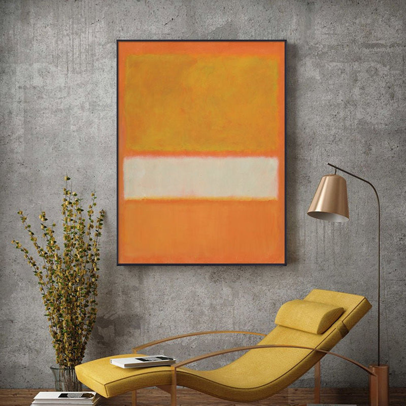 Wall Art 60cmx90cm Yellow By Mark Rothko Black Frame Canvas - NuSea