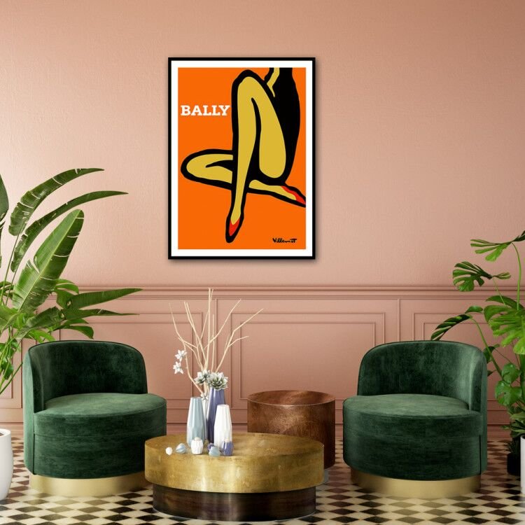 Wall Art 70cmx100cm Orange Legs Black Frame Canvas - NuSea
