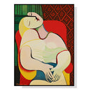 Wall Art 70cmx100cm The dream by Pablo Picasso Gold Frame Canvas - NuSea