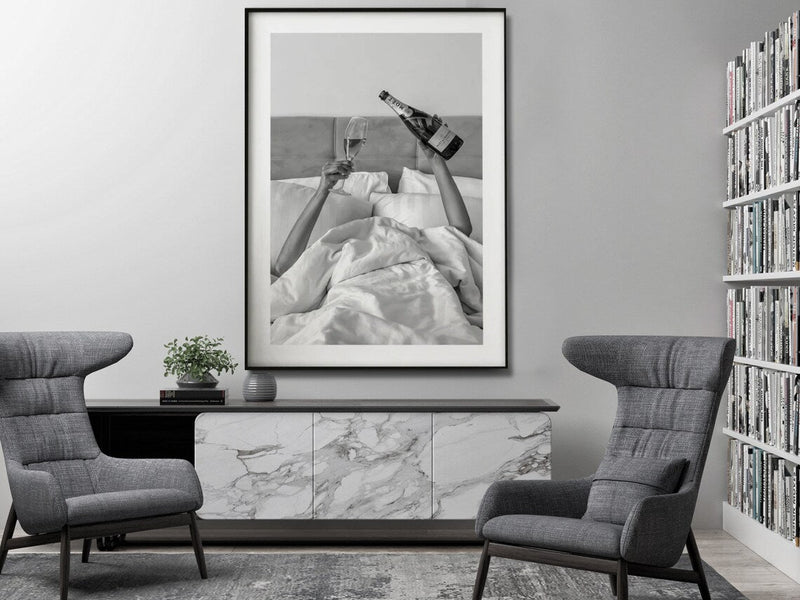 Wall Art 70cmx100cm Vintage Fashion Feminist Picture, Black Frame Canvas - NuSea