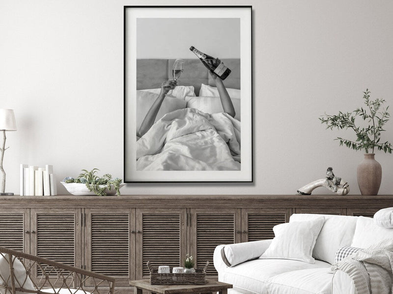 Wall Art 70cmx100cm Vintage Fashion Feminist Picture, Black Frame Canvas - NuSea
