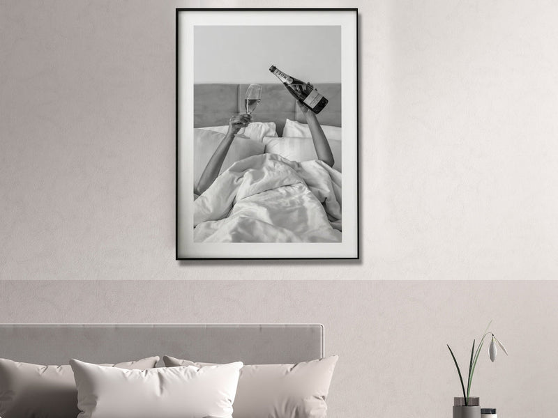 Wall Art 70cmx100cm Vintage Fashion Feminist Picture, Black Frame Canvas - NuSea